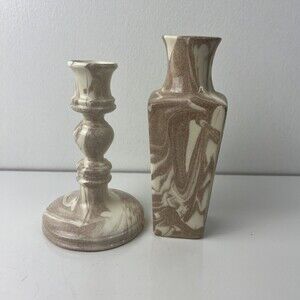 Mt. St. Helens Ash Ware Candle Holder And Vase Made In Cougar WA